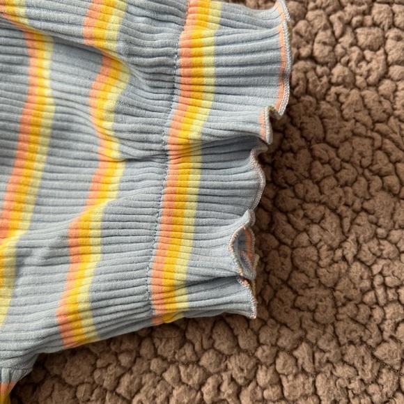 Cider Stripe Knot Front Crop Top Size  Summer Festival  Women's Pastel XL NWT - Picture 5 of 7